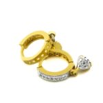 Dual Tone Gold & Silver Hoop Earring With Jumka