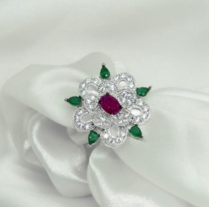 Handcrafted Pure Brash Flower Ring For Women & Girls