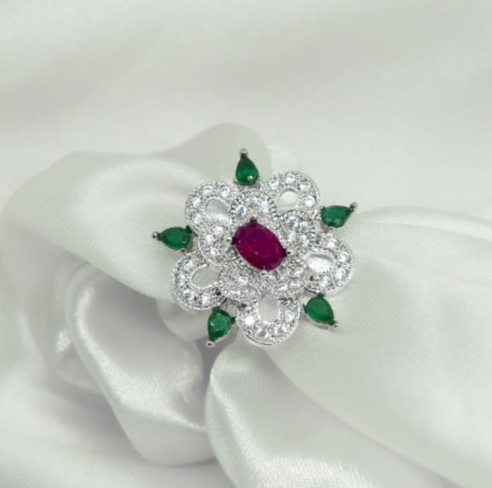 Handcrafted Pure Brash Flower Ring For Women & Girls