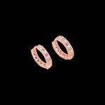 Rose Gold plated CZ stone hoop earrings