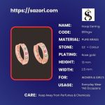 Rose Gold plated CZ stone hoop earrings