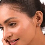 Brass gold and white plated CZ stone hoop earrings
