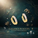 Brass gold and white plated CZ stone hoop earrings