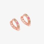 Rose Gold plated CZ stone hoop earrings