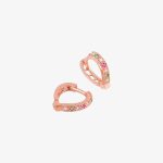 Rose Gold plated CZ stone hoop earrings