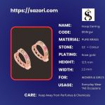 Rose Gold plated CZ stone hoop earrings