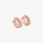 Rose Gold plated CZ stone hoop earrings