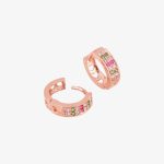 Rose Gold plated CZ stone hoop earrings