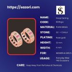 Rose Gold plated CZ stone hoop earrings
