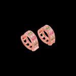 Rose Gold plated CZ stone hoop earrings