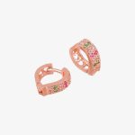 Rose Gold plated CZ stone hoop earrings