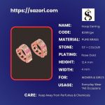 Rose Gold plated CZ stone hoop earrings