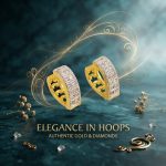 Brass gold and white plated CZ stone hoop earrings