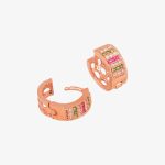 Rose Gold plated CZ stone hoop earrings