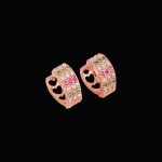 Rose Gold plated CZ stone hoop earrings