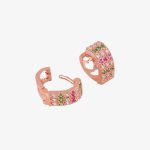 Rose Gold plated CZ stone hoop earrings