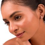 Rose Gold plated CZ stone hoop earrings