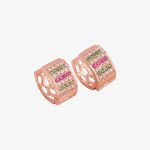 Rose Gold plated CZ stone hoop earrings