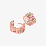Rose Gold plated CZ stone hoop earrings