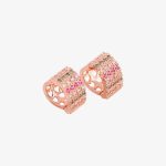Rose Gold plated CZ stone hoop earrings