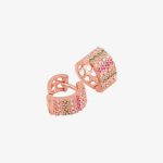 Rose Gold plated CZ stone hoop earrings