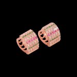 Rose Gold plated CZ stone hoop earrings