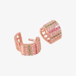 Rose Gold plated CZ stone hoop earrings