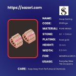 Rose Gold plated CZ stone hoop earrings